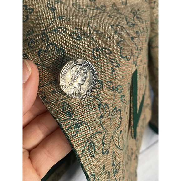 Vintage Trachtenmoden Alpentraum green print blazer size 38 -‎ St. Patrick's Day - Picture 4 of 8